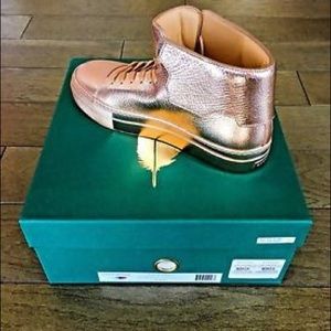 Buscemi rose gold metallic high top sneakers
